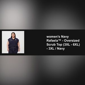 FIGS Rafaela Oversized Scrub Top Navy 3X